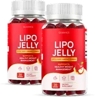 Two bottles of LipoJelly apple cider vinegar gummies