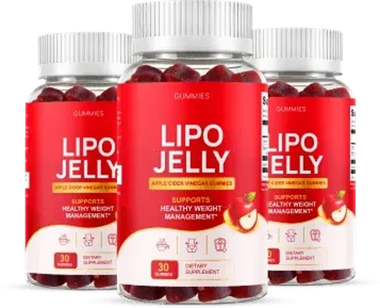 LipoJelly apple cider vinegar gummies, three bottle package